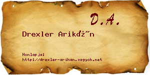 Drexler Arikán névjegykártya